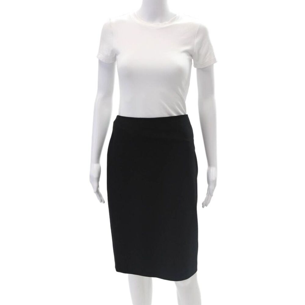 Jenne Maag Womens Lined Zip Up Knee Length Pencil Skirt Black Size S